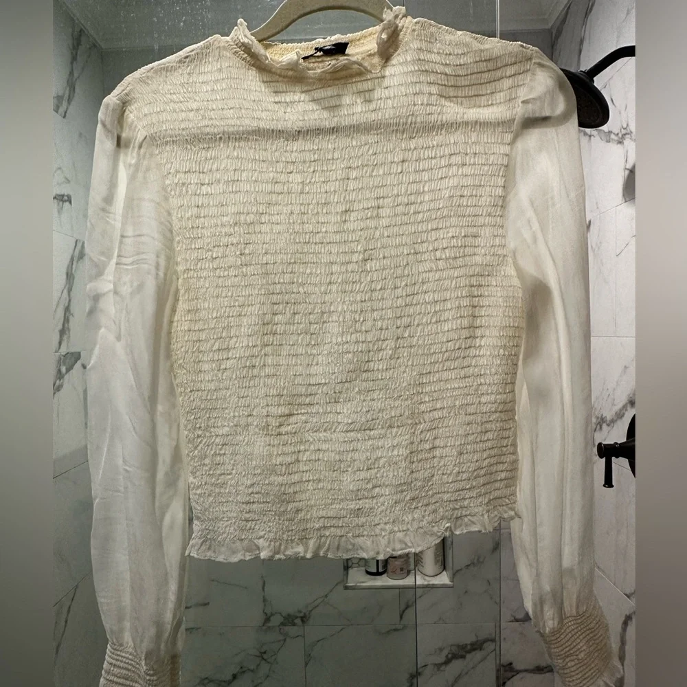 Rag & Bone Kayden Smocked Ruffled Blouse - Picture 5 of 7